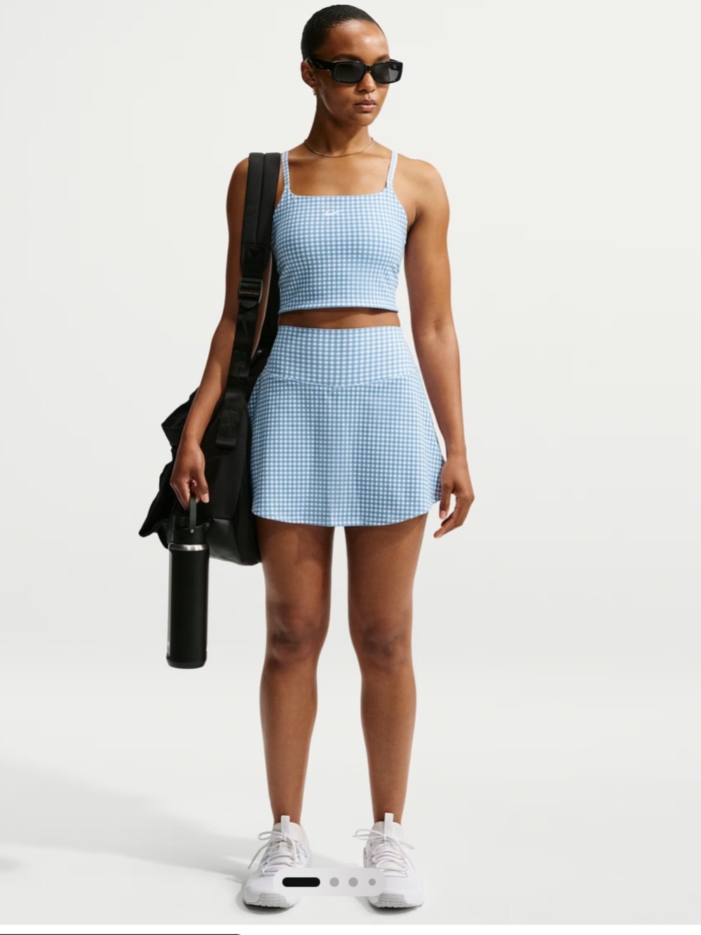 Nike Gingham Blue Crop Tank and Skirt Set size Small— like new!